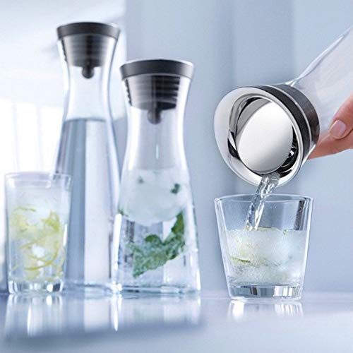 LXLWAN 304 Stainless Steel Filter Cold Water Bottle Glass Bottle Dispenser Pitcher Heat