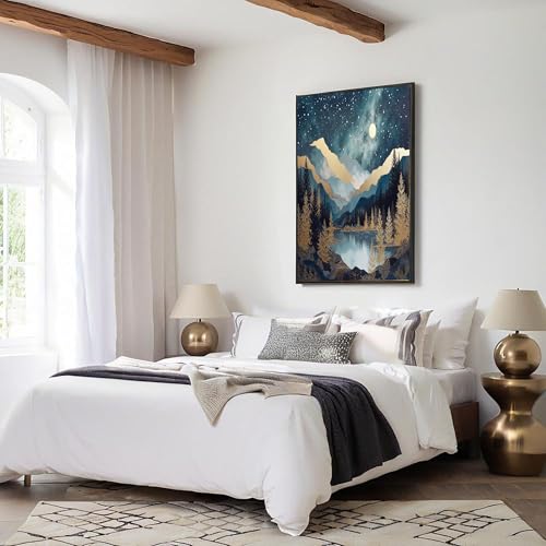 Wall art prints decor de montañas y cielo estrellado 70x100 4
