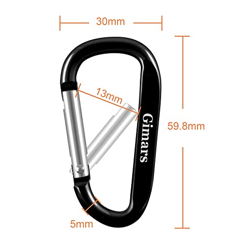 Gimars 18 pcs 6 cm mini Karabiner Schlüsselanhänger, Karabinerhaken Alu klein Schlüssel Karabiner für Camping, Angeln, Wandern oder Reisen
