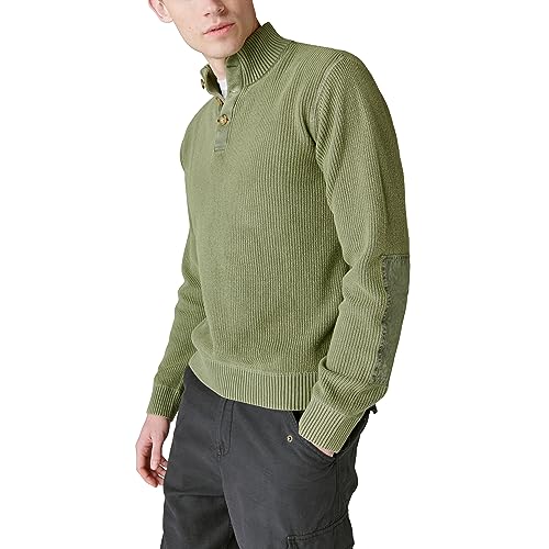 Lucky Brand Men's Mixed Media Mock Neck Sweater3