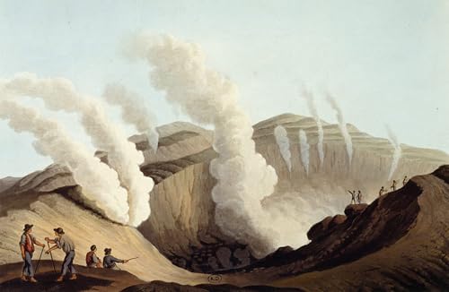 Lienzo decorativo para pared de 60x90cm: pintura mural vintage de paisaje volcánico de Mayer