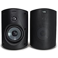 Polk Audio Atrium 5 Outdoor Speakers Black with Powerful Bass, All-Weather Durability, Broad Sound Coverage, Speed-Lock Mounting System, Pair, Black