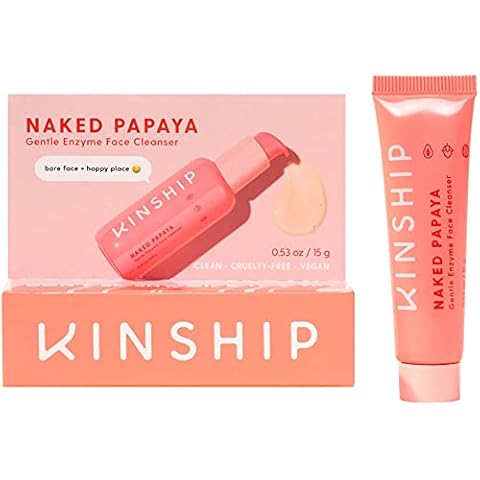 Kinship Naked Papaya Gentle Enzyme Face Cleanser, Trial Travel Size Mini, 0.53 oz / 15 g Cover