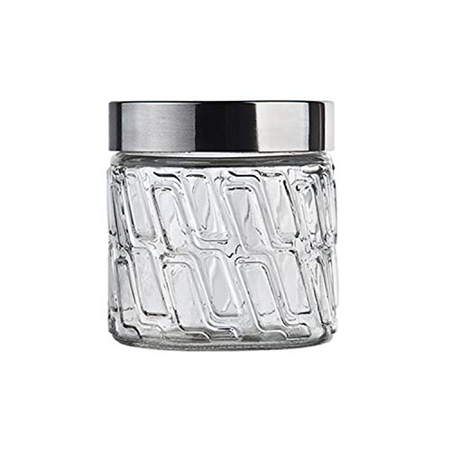 Conjunto de Potes de Vidro com Tampa Inox Mosaico 3 Peças Euro Transparente