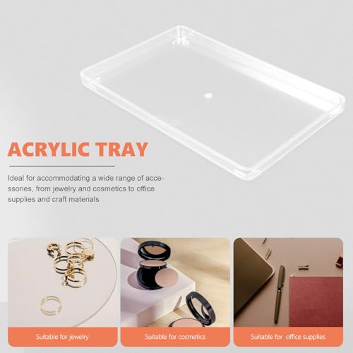 Bandeja de acrílico transparente rectangular organizador multifunción de mesa 5