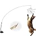 Eastlion Jouets à Plumes pour Chats avec Cloche et Ventouse,Interactif Chatons Baguette Teaser Canne a Peche pour D'intérieur