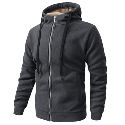 Modeewel Leichte Regenjacke Herren Grau Fleecejacke