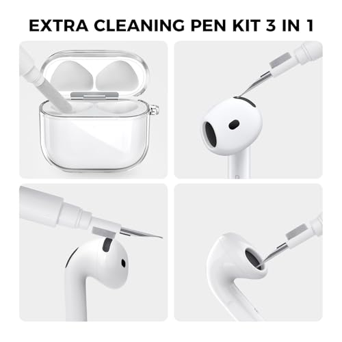 AhaStyle Clear Airpods 4 Case Cover with Cleaning Kit [Anti-Yellowing] Soft TPU Protective Covers Skin Designed for Apple AirPods 4th Generation 2024 Support USB-C Charging Case and Wireless Charging by AHASTYLE - Image 4