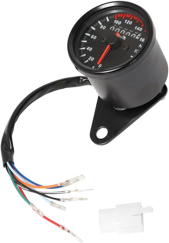 Motorcycle Odometer Gauge Universal Motorcycle Tachometer Odometer 12V Motorcycle Dual Speed Meter with Indicator Tachometer Motorcycle