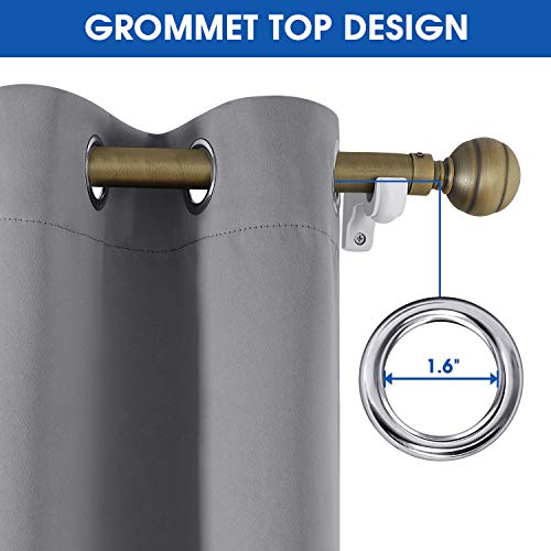 Homeideas 2 Panels Blackout Window Valance 18 Inch Long Short Curtains For Small Window Kitchen Bathroom Dining Bedroom Grommet Small Curtain Drapes Window Toppers, Light Grey #TOP1