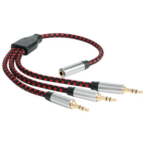 FIXOSHEE Cable de Audio de Divisor Hembra Machos con Conector Chapado Compatible con Micrófono y Altavoces Duradero y Fácil de Almacenar