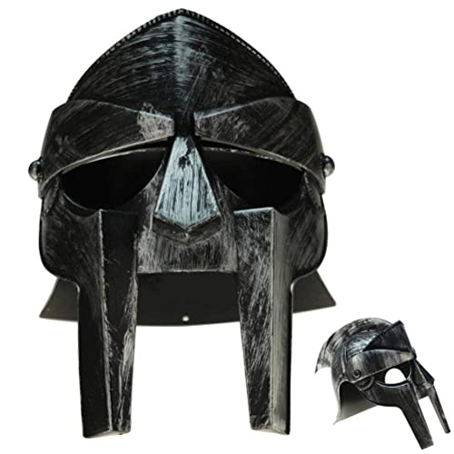 Fan-O-Menal Gladiador Casco Espartanos - Casco Carnaval Romanos Troja Fiesta - Niños y Adultos - Black