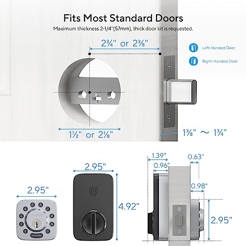 Smart Lock, Ultraloq U-Bolt 5-In-1 Keyless Entry Door Lock With Smartphone, Bluetooth, Keypad, Auto Unlock, Smart Door Lock, Smart Deadbolt, Front Door Lock, Ansi Grade 1 Certified - Satin Nickel #TOP4