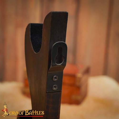 Lord of Battles Medieval Sword Display Stand / Holder | 2-Tier Teak Wood | Handcrafted