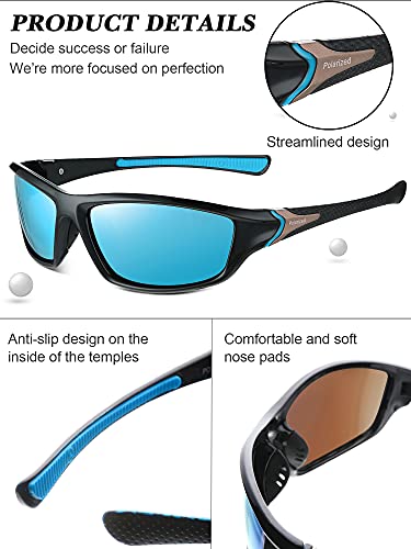 Image of Frienda 6 Pack Polarized Sport Sunglasses for Men Multipack Fit over Glasses Pack Lot Set Men's Sport Fishing Eyeglasses