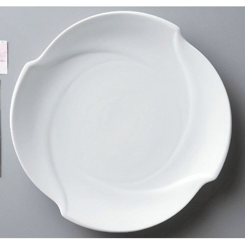Plato redondo de porcelana blanca 31.5 cm miniatura 1