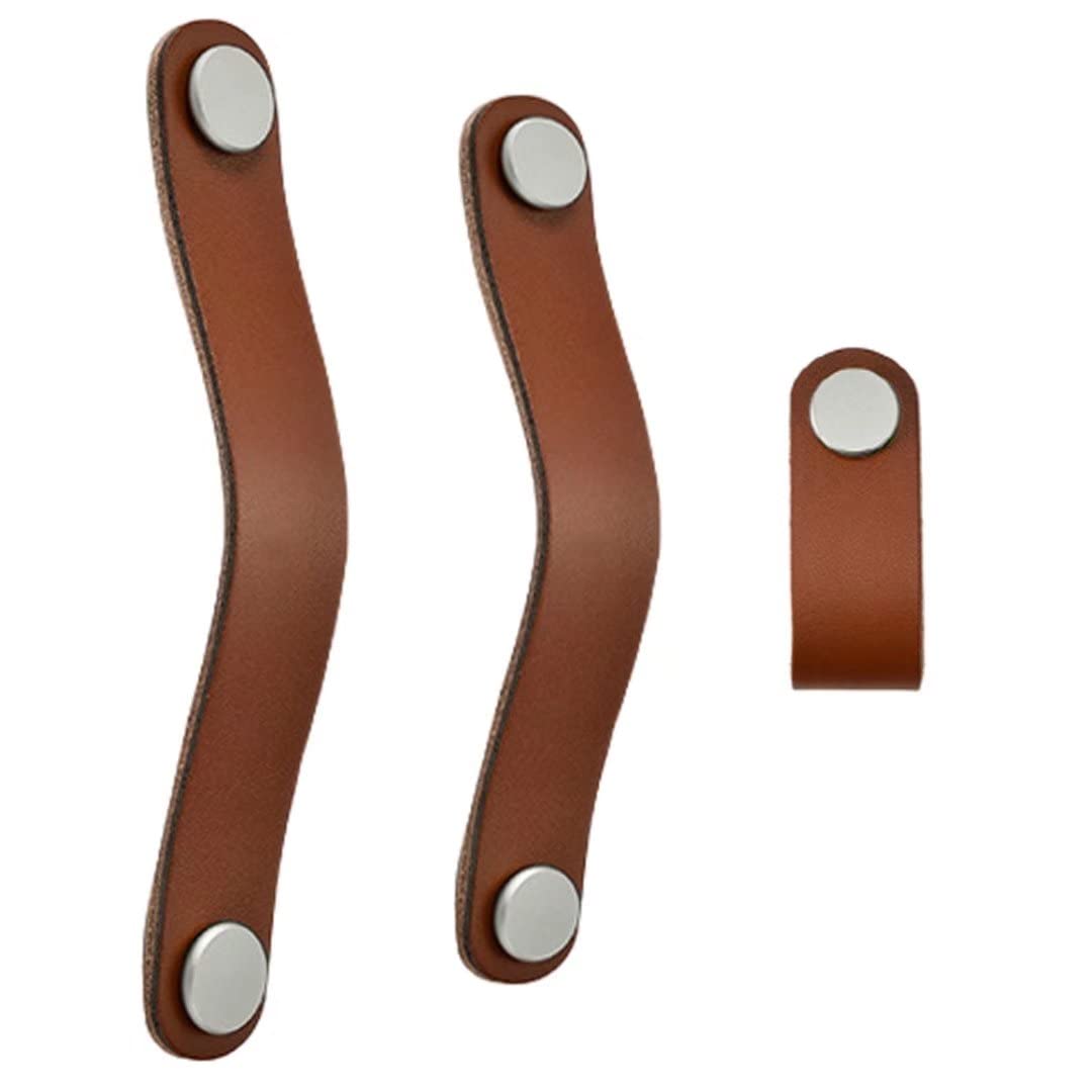 Poignée de porte en plastique ou cuir noir pour tiroir armoire