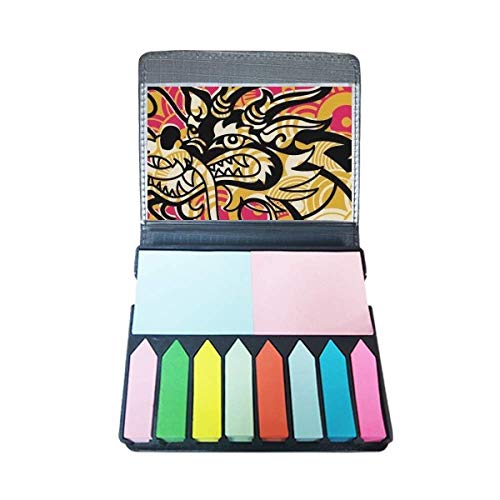 Marque-page autocollant noir au design dragon asiatique pour une papeterie raffinée