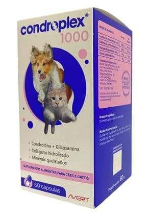 Condroplex 1000 Mg Suplemento 60 Capsulas Avert para Cães e Gatos | Kit com 3 unidades