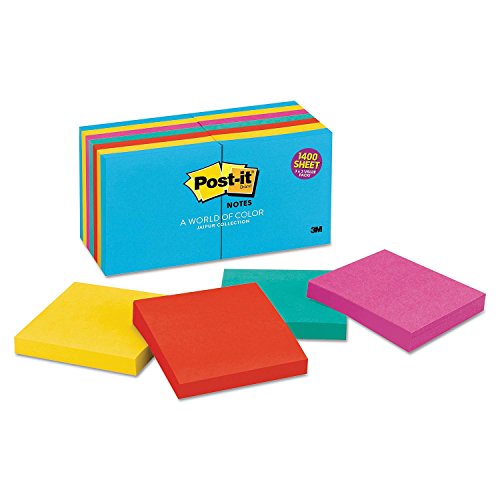 Post-it Notes Original Jaipur 3x3 pouces bloc de notes autocollantes colorées lot de 14