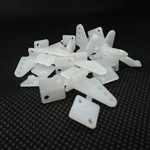 12Sets Nylon Control Horns 4 Holes Positions L11×W11×H20mm for RC Airplane KT Model Plane Parts Accessories with M2x14mm Screw