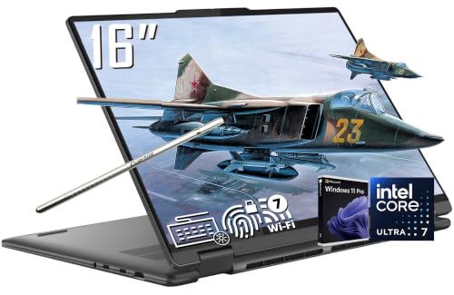 Image of Lenovo Yoga 7i 2-in-1 AI Copilot+ Laptop, 16 inch 2K LCD Touchscreen, Intel Ultra 7 256V(>i9-13900H), 16GB LPDDR5X RAM, 2TB SSD, Backlit KB, Wi-Fi 7, BT 5.4, Thunderbolt 4, w /Stylus, Win11 PRO