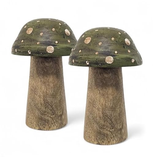 Spetebo Seta decorativa de madera de mango para colocar de pie, 12 cm, juego de 2 unidades, figuras de madera para decoración de otoño, decoración de mesa, decoración de mesa, decoración de madera | Ya disponible en tu tienda friki favorita! En mundofriki.es!