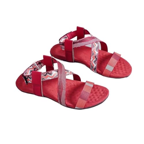 Womens Sandals Women's summer flat webbing arch beach shoes sandals
