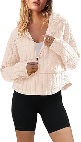 Yozazzy Beige Hooded Puffer Jacket – Lightweight, Packable, Stylish Quilted Coat for Everyday Adventures (XS)