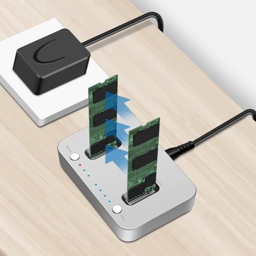 Estación de acoplamiento SSD M.2 NVMe LogiLink QP0033 USB 3.2 Gen 2 externa clonadora offline plata 3