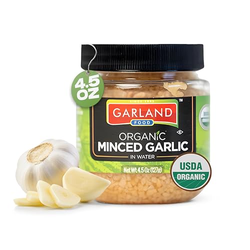 Garland Food Organic Minced Garlic 4.5 oz – Made in the USA - Fresh Flavor, Convenience, and Nutritional Power of Minced Garlic Organic