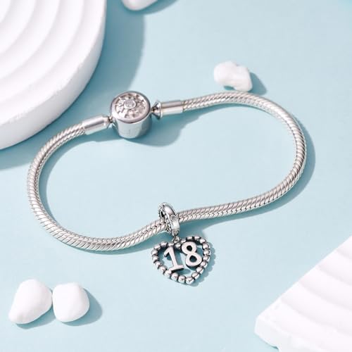 Image of 925 Sterling Silver Number Charm fits Pandora, Gift for Women