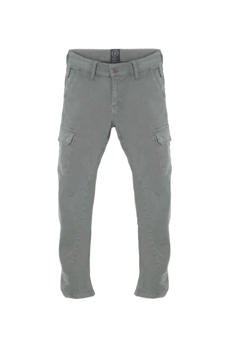 El Tiempo de Cerezas Pantalones Kalvin Tapered arqueado Verde-Gris