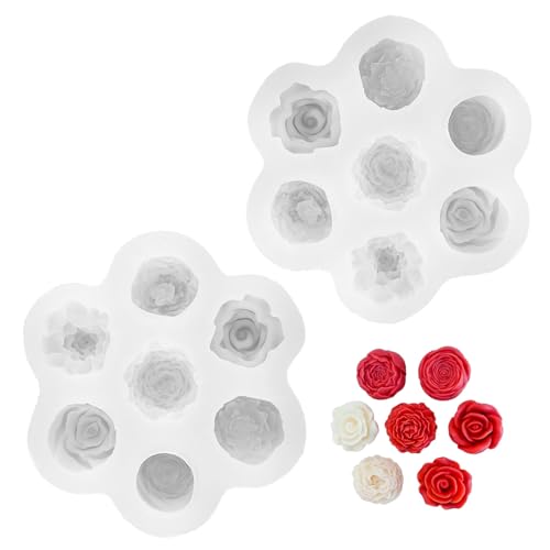 3D silikonowa forma kwiatowa, 14 silikonowych form do świec, forma do świec w kształcie róży, silikonowa forma do świec w kształcie róży, ręcznie robione silikonowe formy kwiatowe, do dekoracji ciast