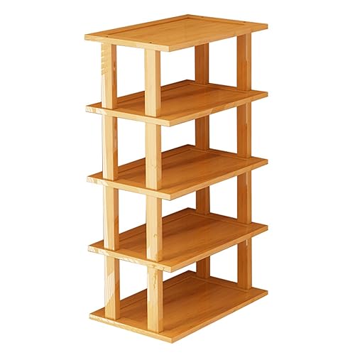 Meuble chaussures en bois 5 niveaux au design vertical et format ultra compact