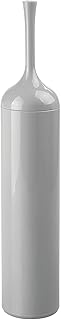 mDesign Extra Slim Compact Plastic Freestanding Toilet Bowl Brush and Holder for Bathroom Storage and Organization - Sturdy, Deep Cleaning, Covered Brush - Gray