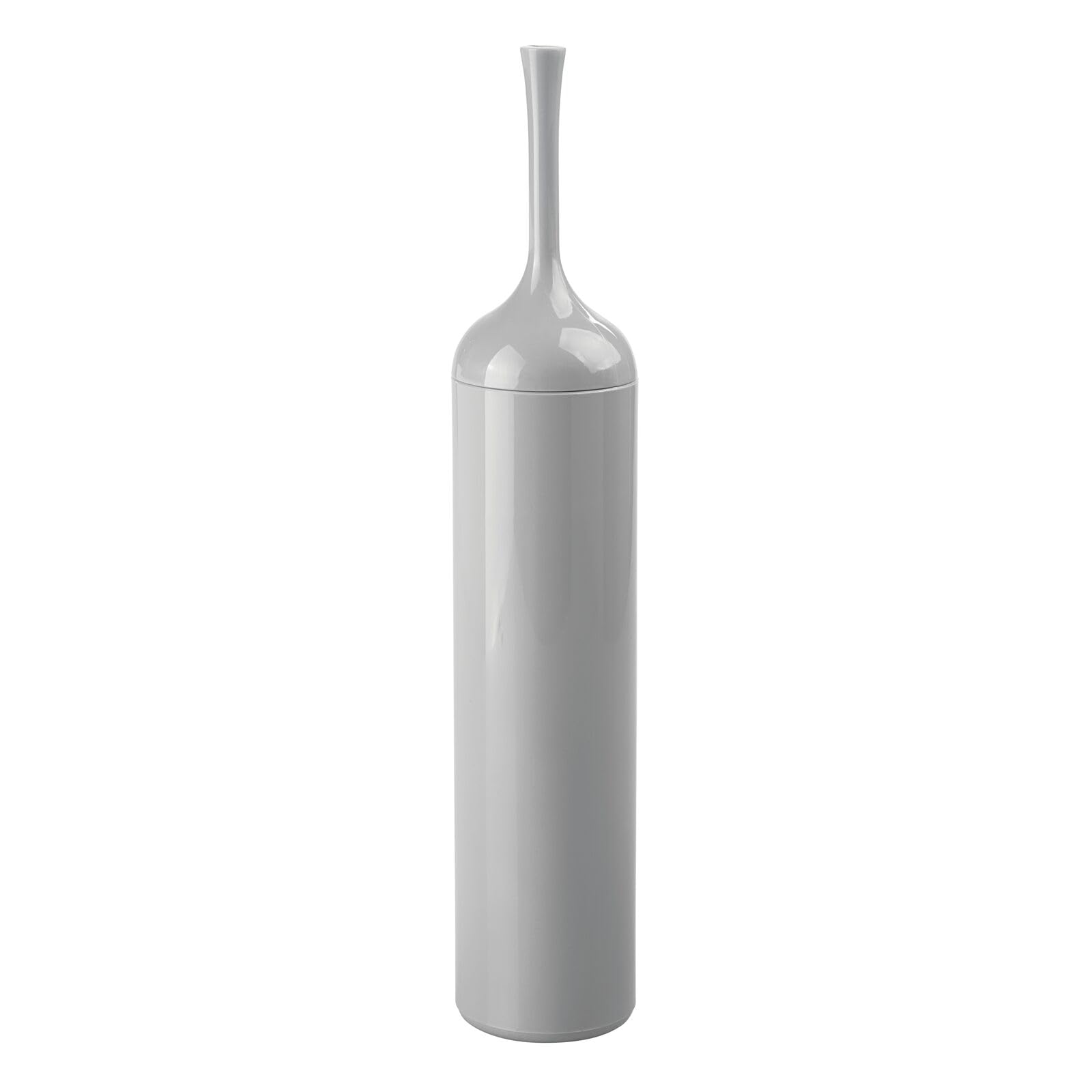 mDesign Modern Toilet Brush — Washroom Brush with Holder Toilet Scourer — Made of Plastic — 7.6 cm x 7.6 cm x 41.3 cm — Grey