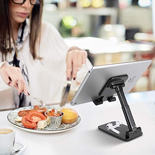 B-Land Adjustable Cell Phone Stand, Foldable Portable Phone Stand Phone Holder For Desk, Desktop Tablet Stand Compatible With Iphone 11 Pro Xs Max Xr X Samsung Galaxy S10 S9 & Tablets (Black) #TOP5