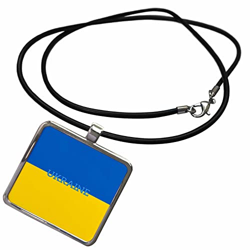3dRose 2 Travel – Ukraine - Flag of Ukraine of Blue and Yellow - Necklace With Pendant (ncl_357999)