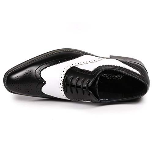 Metrocharm MC118 Men's Two Tone Perforated Wing Tip Lace Up Oxford Dress Shoes (Black White, US Footwear Size System, Adult, Men, Numeric, Medium, 12) by Metrocharm - Used condition - Image 4