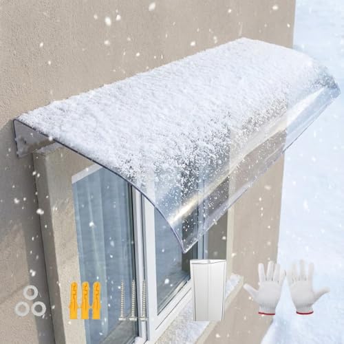 Auvent de Porte Marquise de Porte Exterieur en Polycarbonate Auvent Portes d'Entree Balcon 20/90/160/230/380/450 cm Toit Marquise Protection Contre Pluie et...