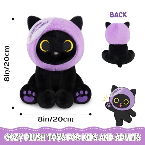 Purple Cat Plush - Cute Plushies for Girls, Lavender Flower Decorations by KOPHINYE - Used condition - Image 2