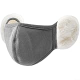 Cubierta facial completa a prueba de viento con forro térmico de felpa para ciclismo y esquí, protección cálida para los oídos, pasamontañas unisex en leche de coco blanco (C)
