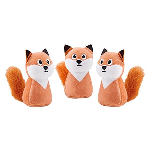 Outward Hound Squeakin' Fox Hide A Puzzle Plush Replacement Dog Toys - 3 Pack