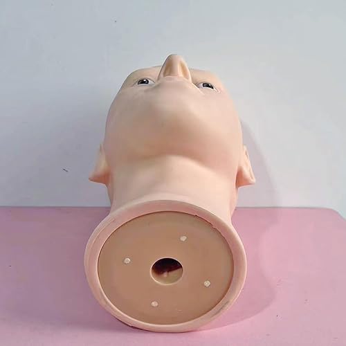 Miniatura 5 de Cabeza de maniquí calvo masculino para hacer pelucas, sombrero y gafas, cabeza de modelo, cabeza de cosmetología profesional, color beige