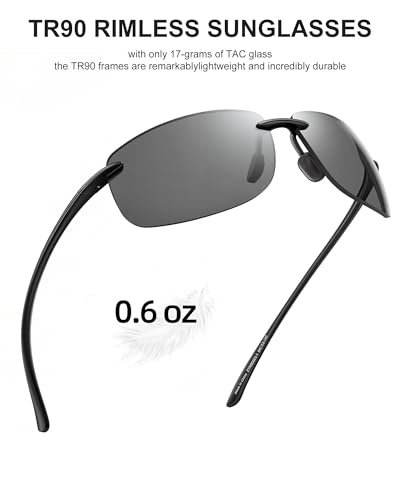 Image of JIM HALO Sport Sunglasses Men Womens TR90 Rimless for Driving Running Golf | Polarized /Non polarized,Lightweight,17g /0.6oz,Rectangle,Wrap Around,Cycling,Fishing,Outdoor Activities