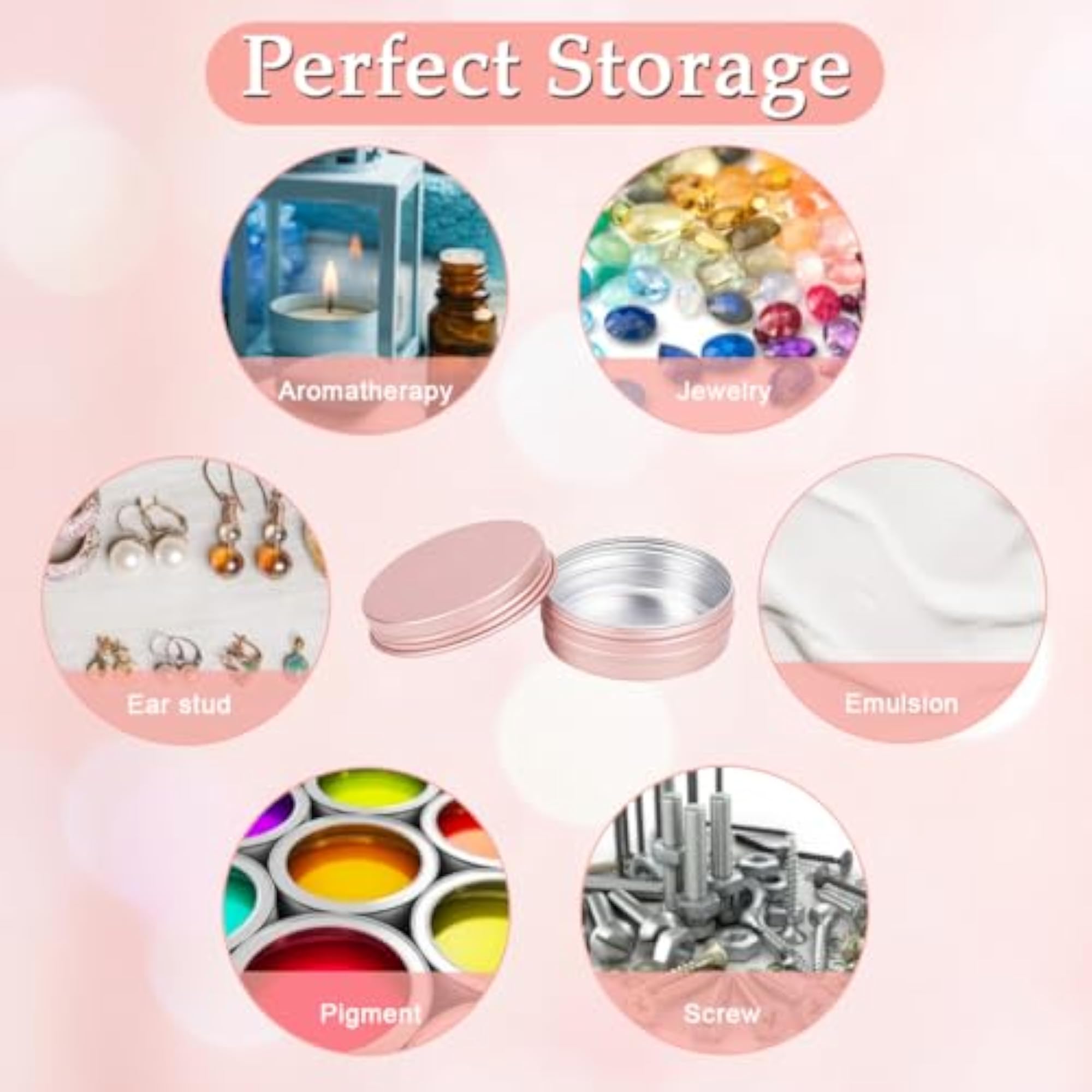 10Pcs 60ml Small Metal Tin Boxes with Threaded Lids
