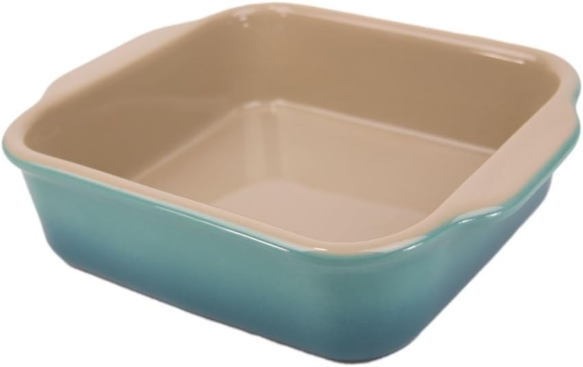 7” x 7” Square Casserole Baker - Non Stick Ceramic - Heat Resistant to 400 °F - No Metals or other Harmful Materials - Safe for Oven, Microwave, Dishwasher - Made in the USA