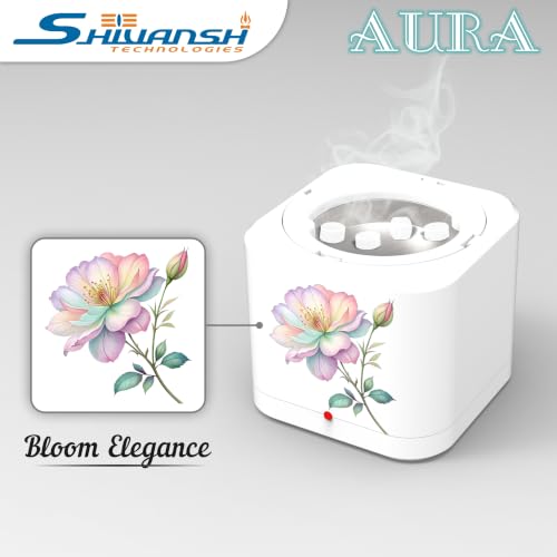 Image of Shivansh Technology Incense Holder Electric Kapoor Dani Camphor Diffuser Burner for Home | Karpuram Bakhoor Oud Aroma Oil & Dhoop Machine | Essential Oil Diffuser for Home (White) (Bloom Elegance)