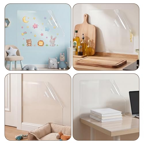 Yootiko Klar Elektrostatische Wandschutzfolie 40 × 500 cm, Wandschutzfolie Transparent ohne Klebstoff, Spritzschutz Wandfolie für Wände, Küche, Möbel, Büro, Schule